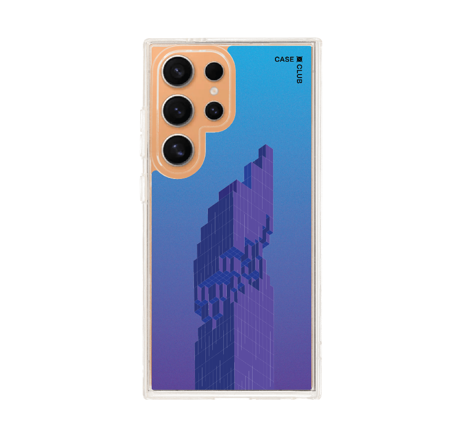 pixelated skyscraper