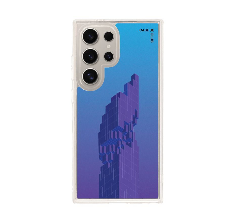 pixelated skyscraper