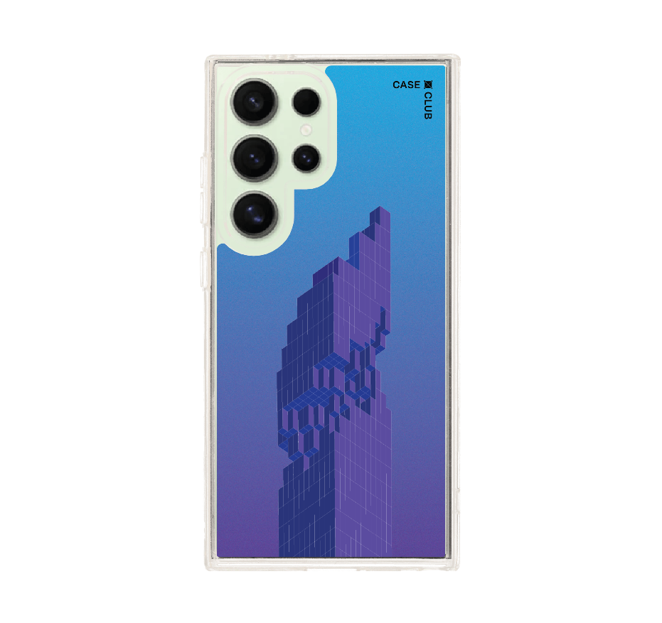 pixelated skyscraper
