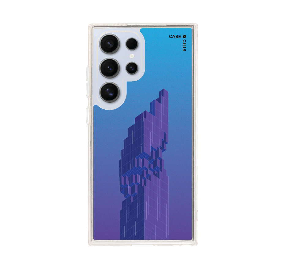 pixelated skyscraper