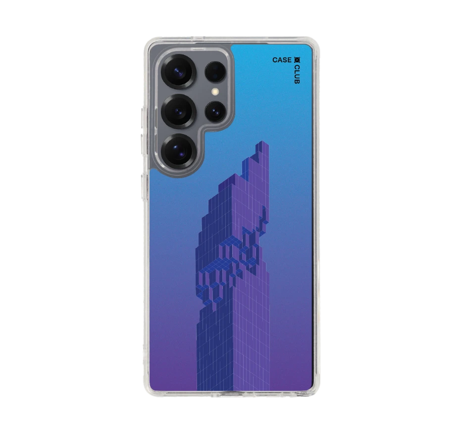 pixelated skyscraper