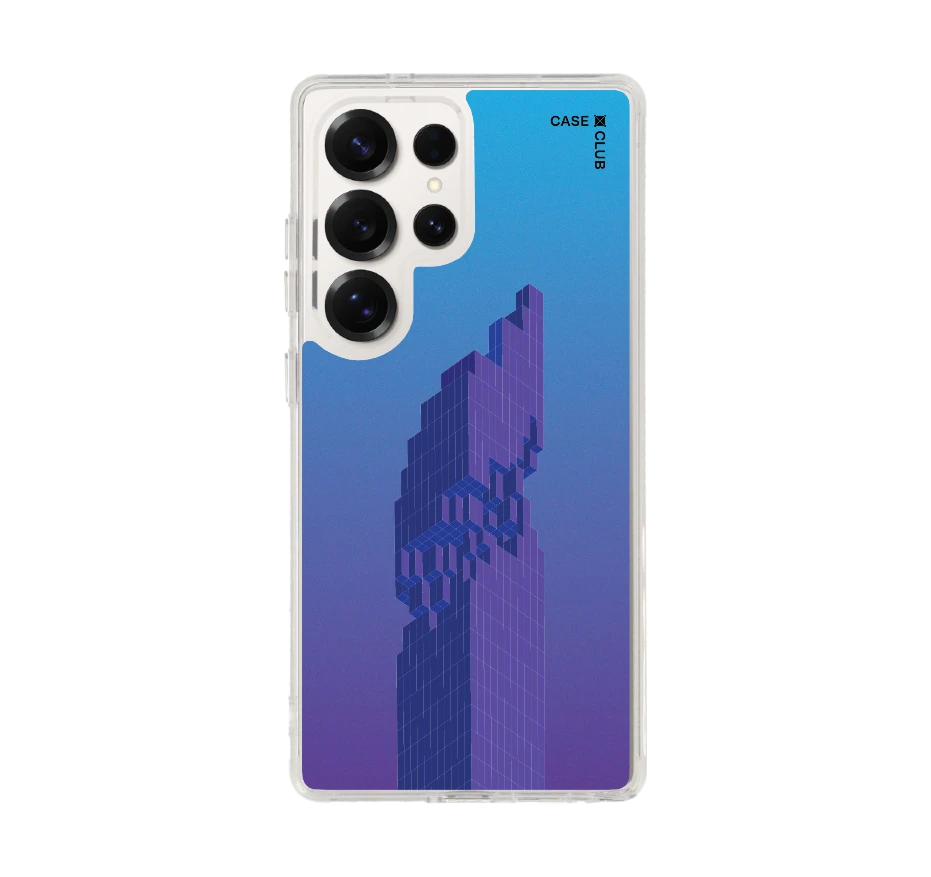 pixelated skyscraper