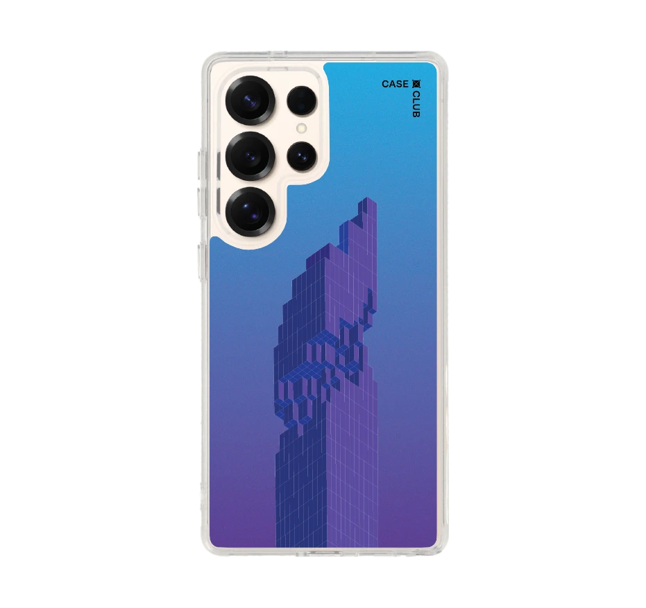 pixelated skyscraper
