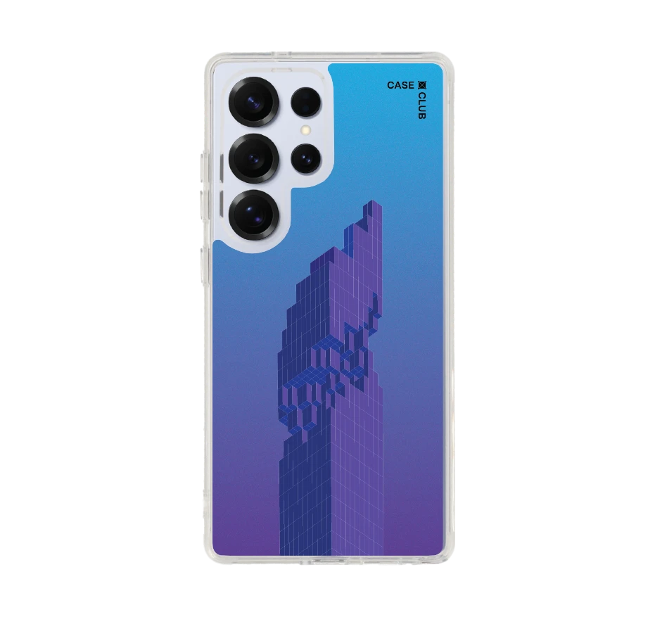 pixelated skyscraper