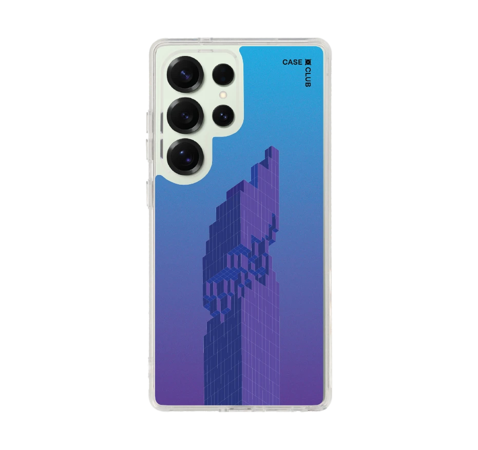 pixelated skyscraper