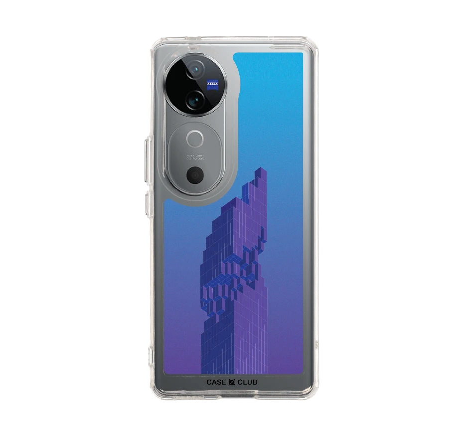 pixelated skyscraper