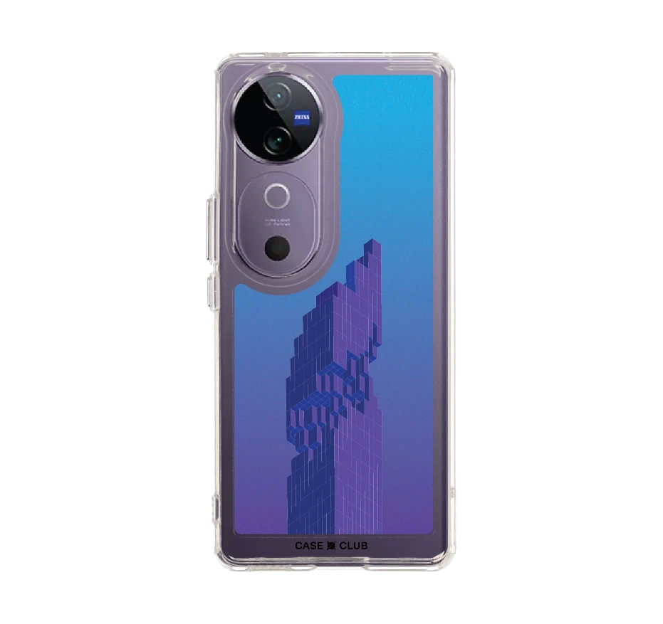 pixelated skyscraper