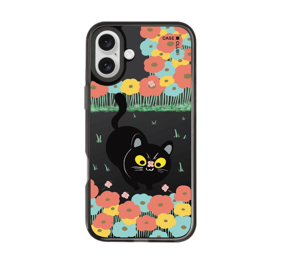 flower black cat