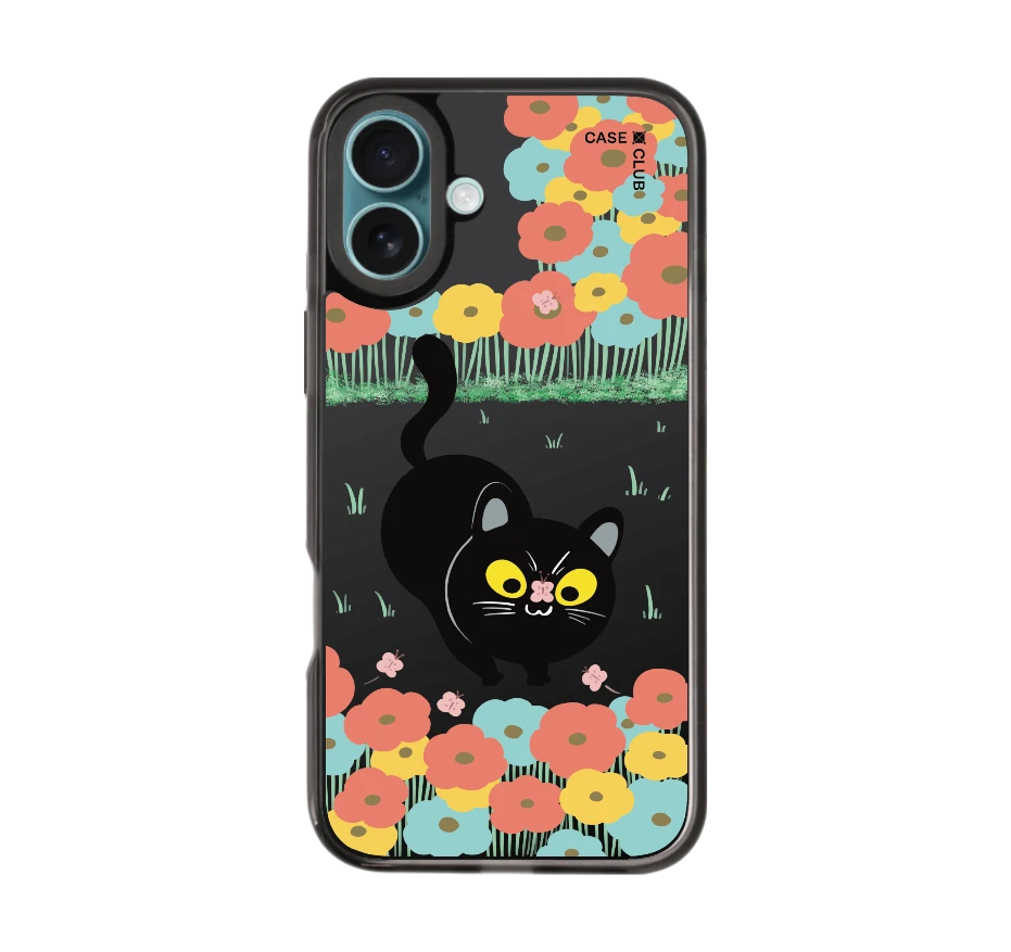 flower black cat