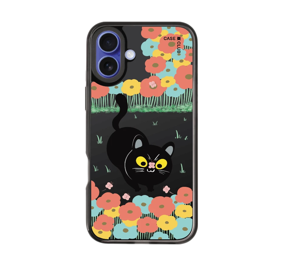 flower black cat