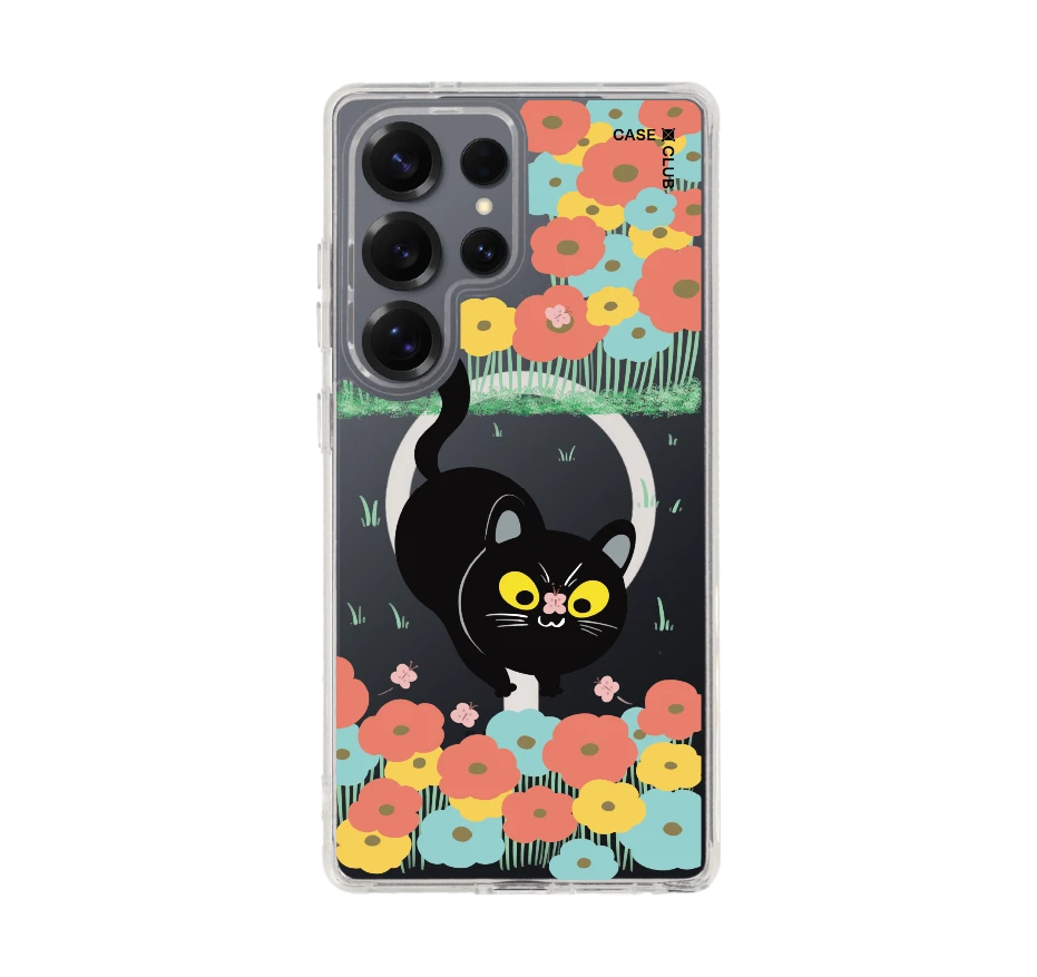 flower black cat
