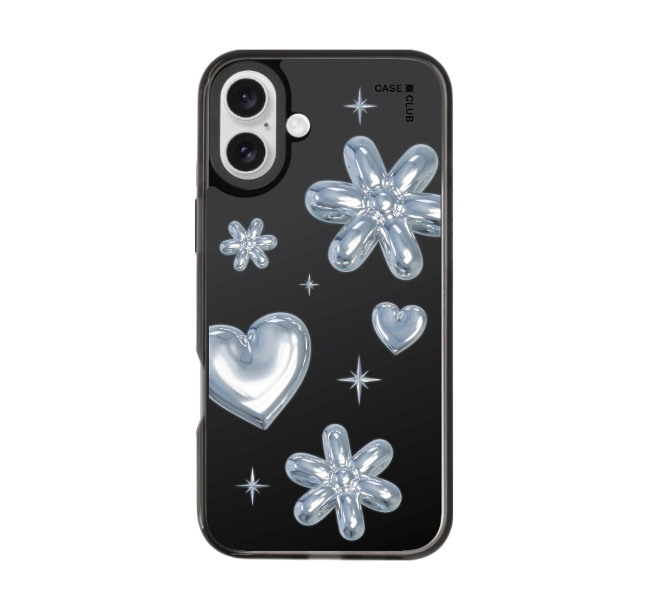 flower & heart metallic balloons