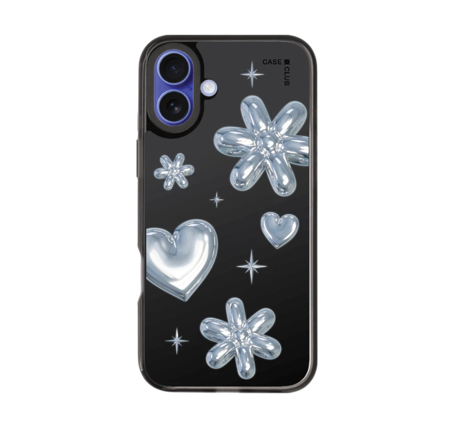 flower & heart metallic balloons