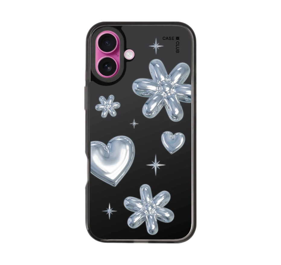 flower & heart metallic balloons