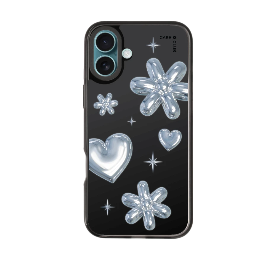 flower & heart metallic balloons