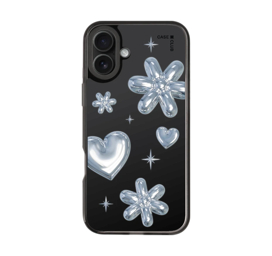 flower & heart metallic balloons