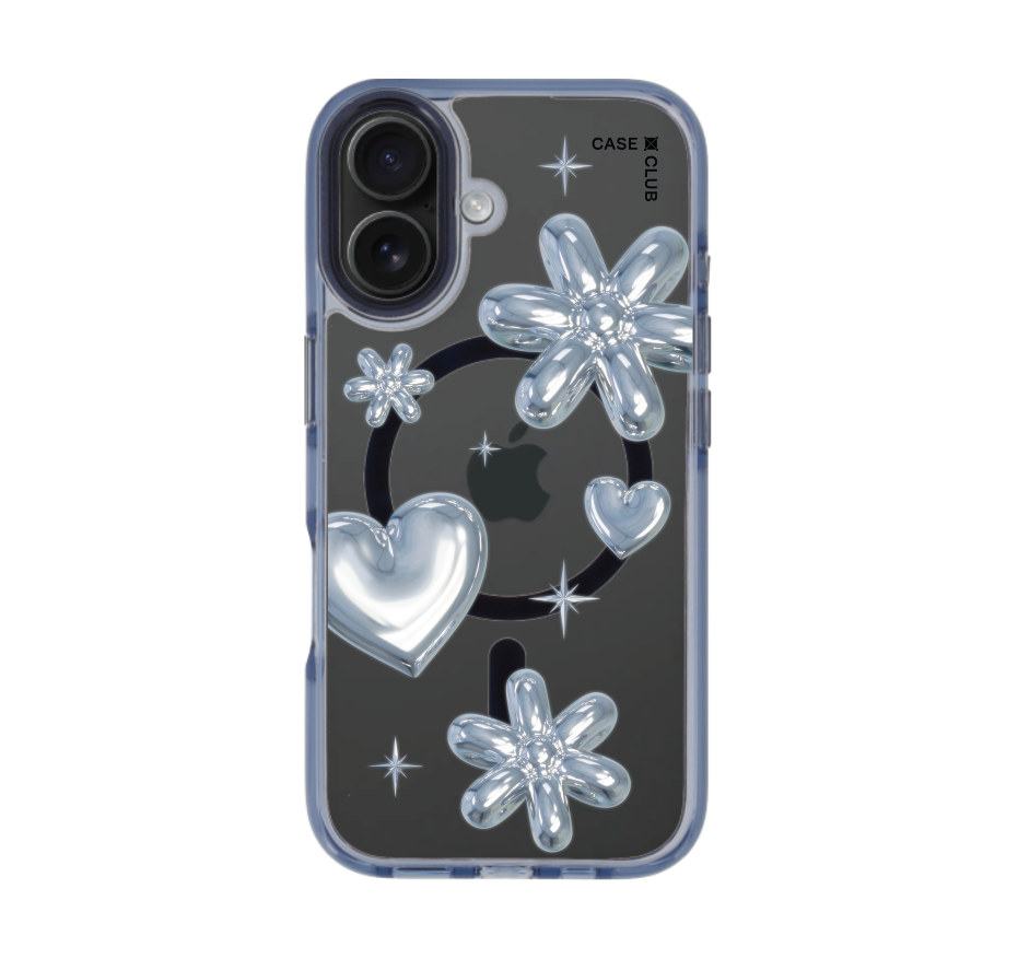 flower & heart metallic balloons