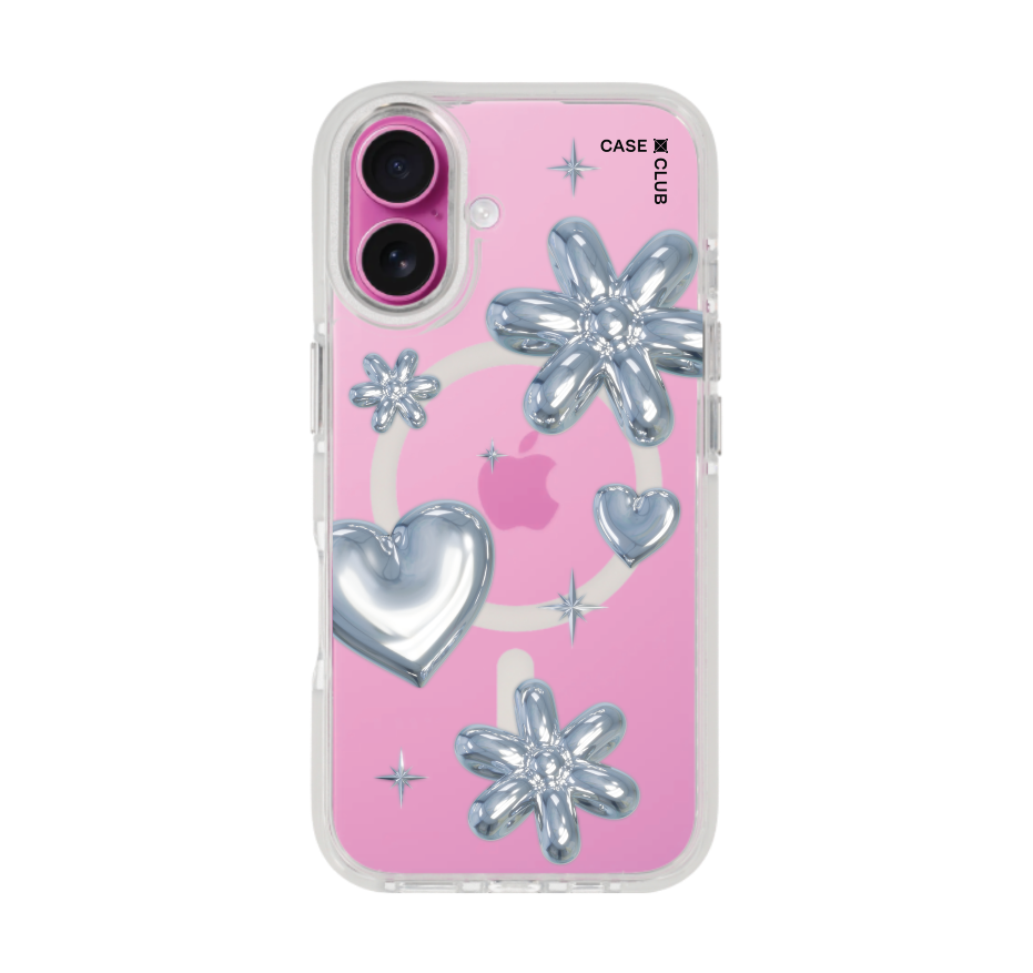 flower & heart metallic balloons