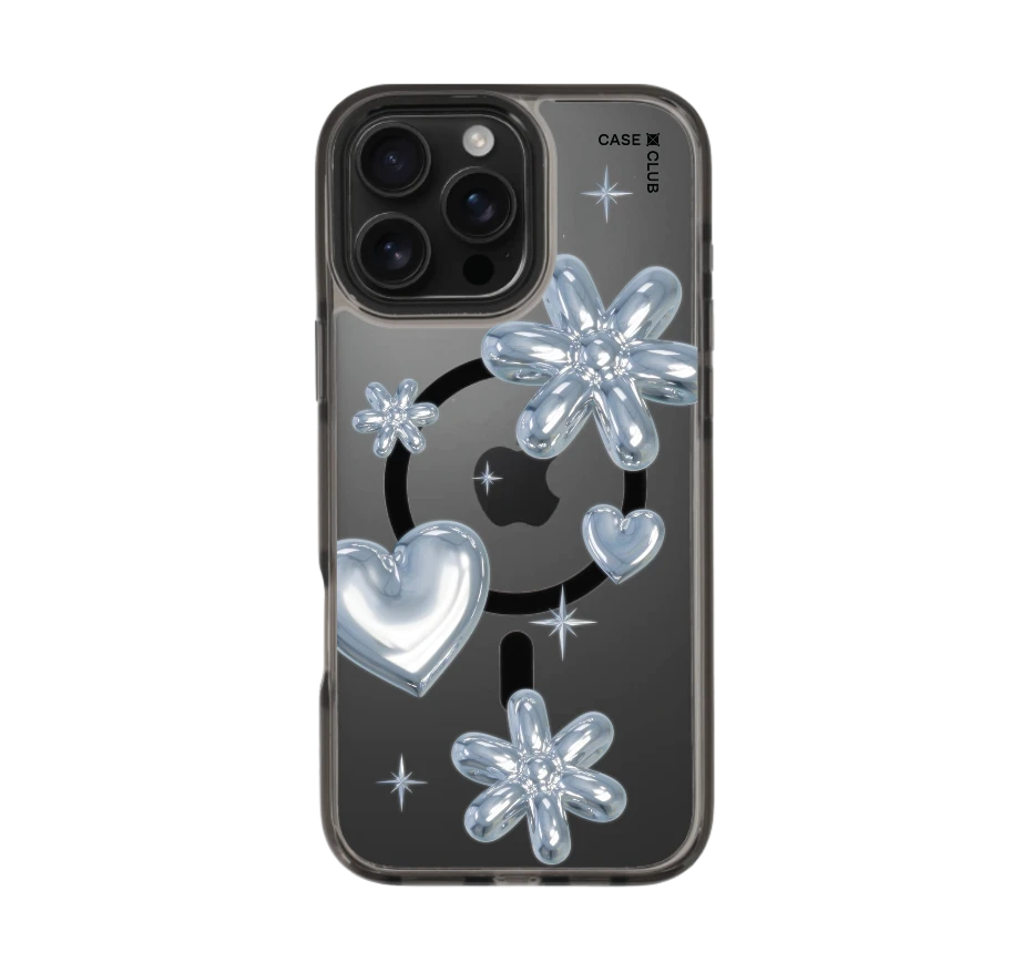 flower & heart metallic balloons