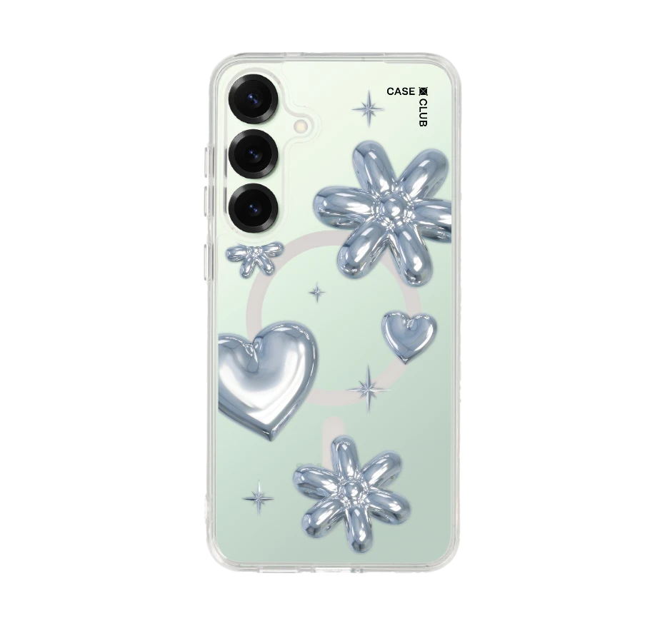 flower & heart metallic balloons