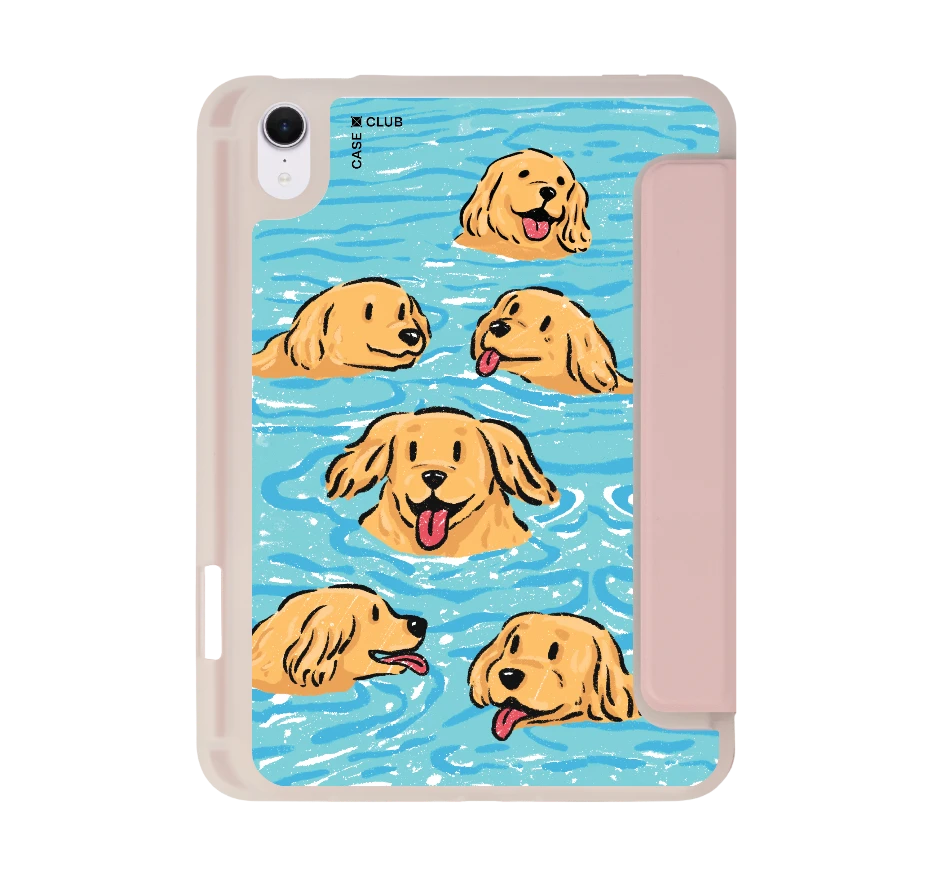 swimming golden retriever