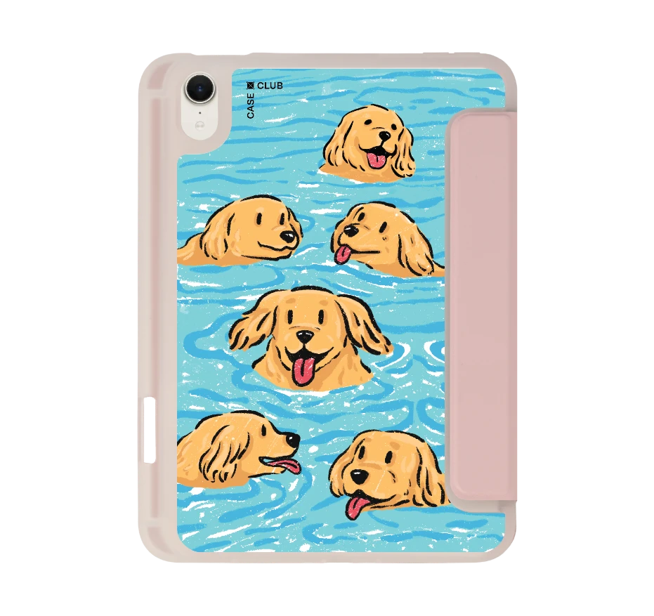 swimming golden retriever