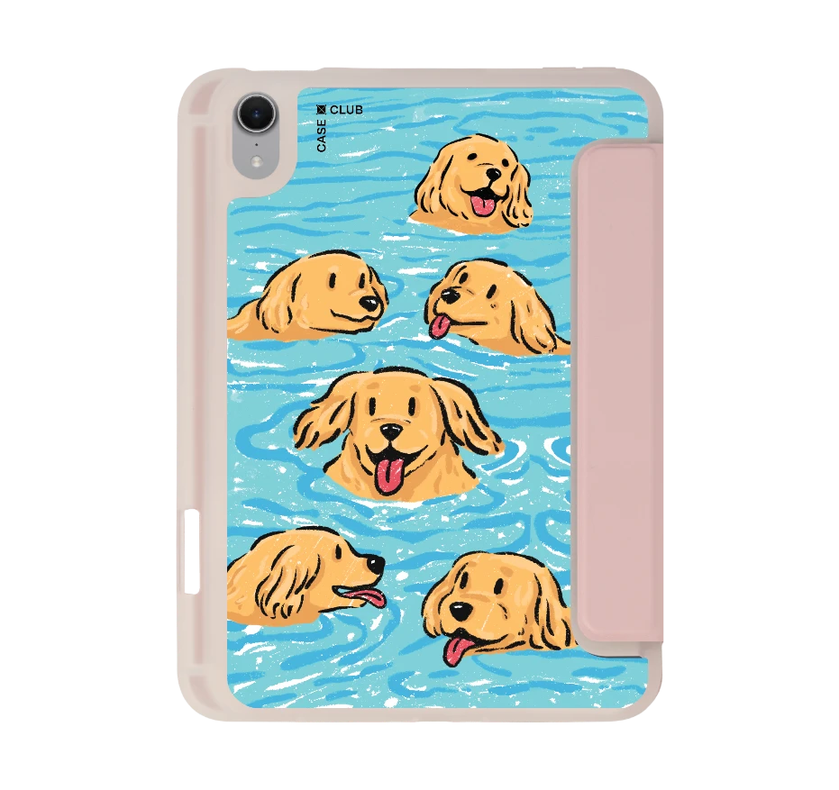 swimming golden retriever
