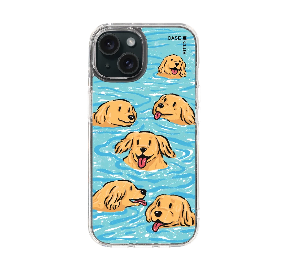 swimming golden retriever