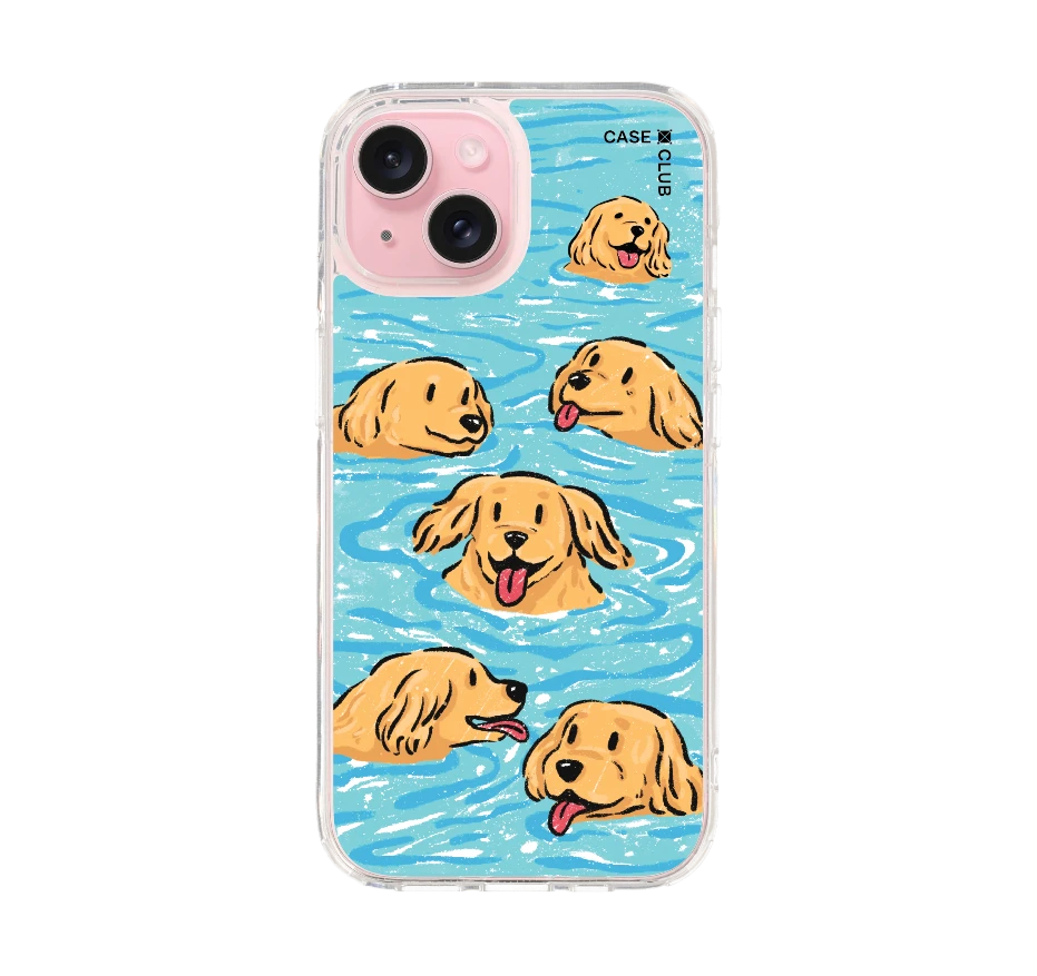 swimming golden retriever