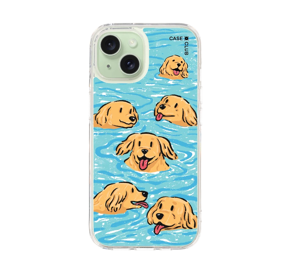 swimming golden retriever