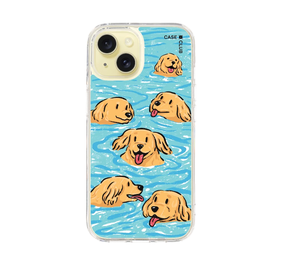 swimming golden retriever