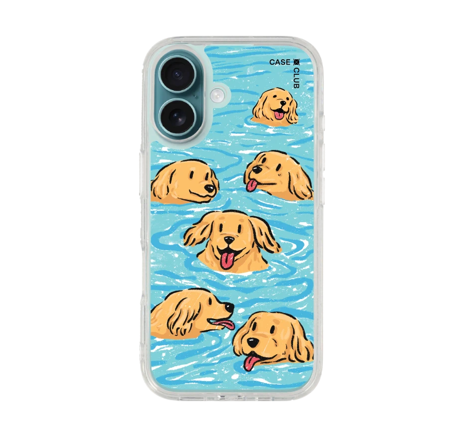 swimming golden retriever