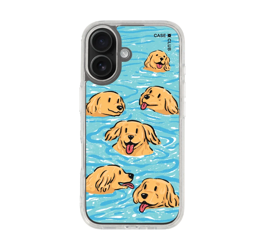 swimming golden retriever