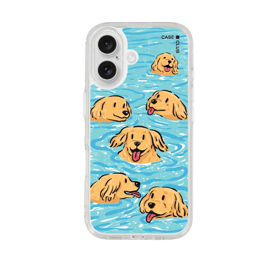 swimming golden retriever