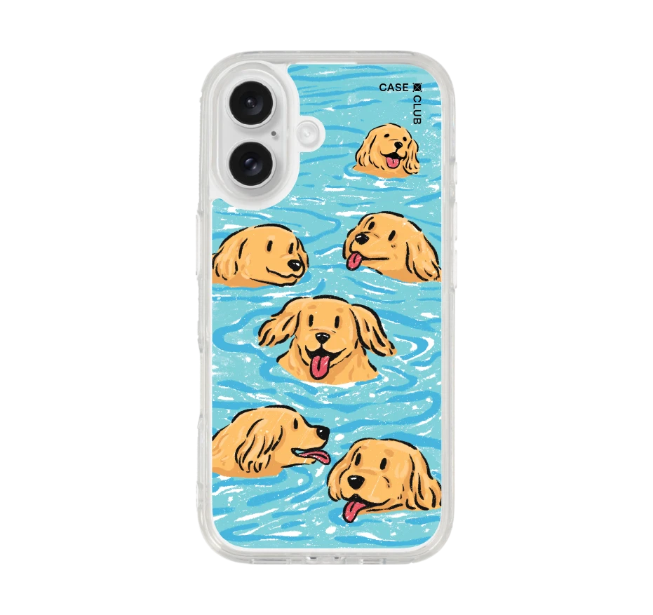 swimming golden retriever