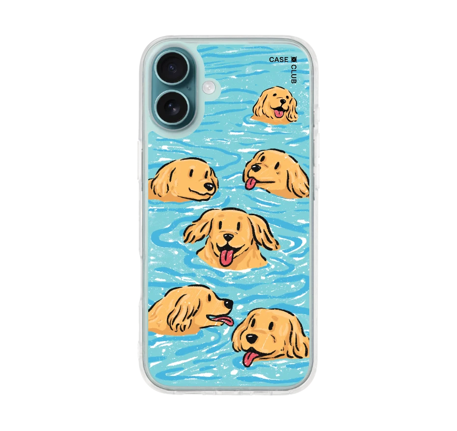 swimming golden retriever