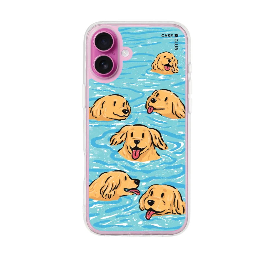 swimming golden retriever