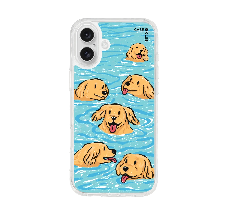 swimming golden retriever