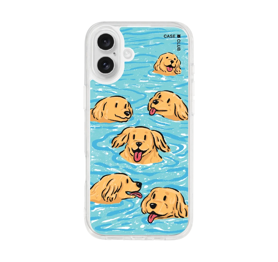 swimming golden retriever