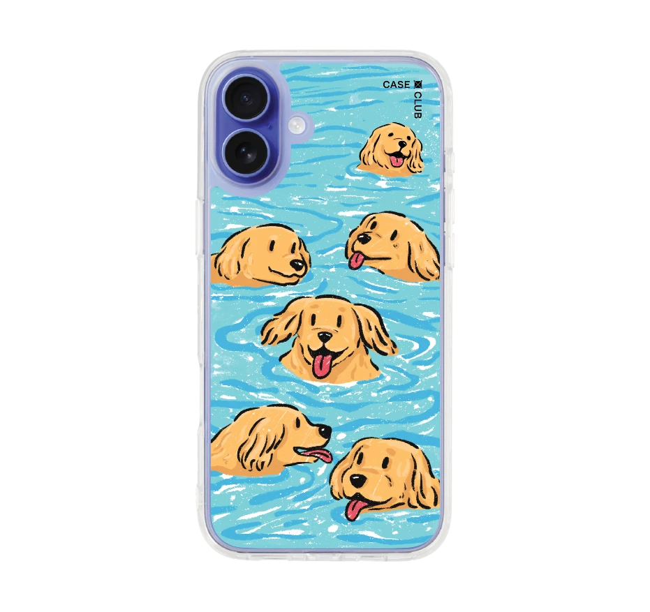 swimming golden retriever