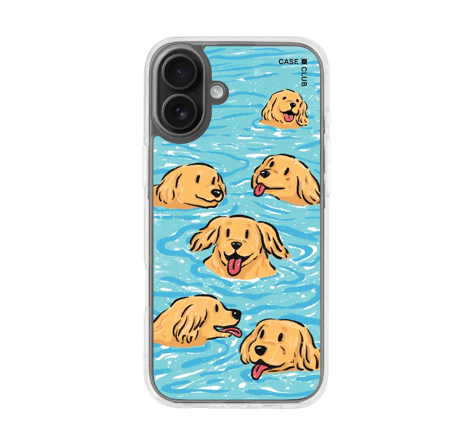 swimming golden retriever