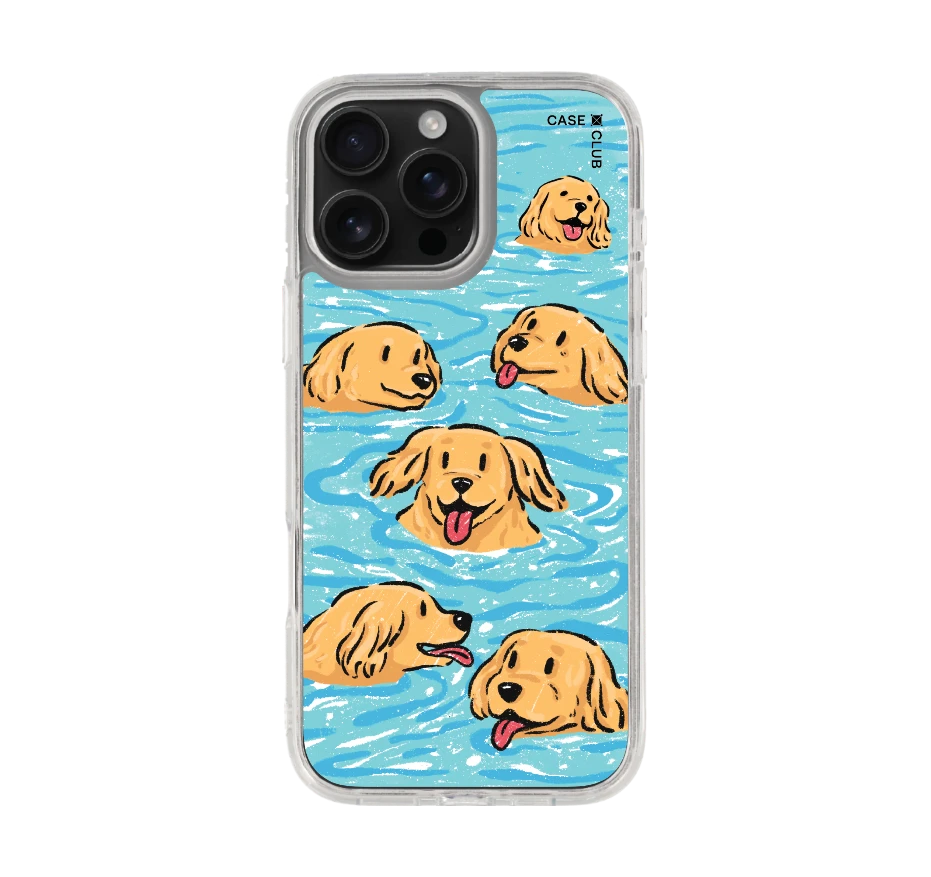 swimming golden retriever