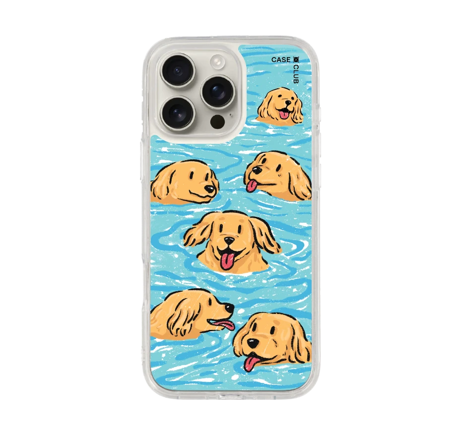 swimming golden retriever