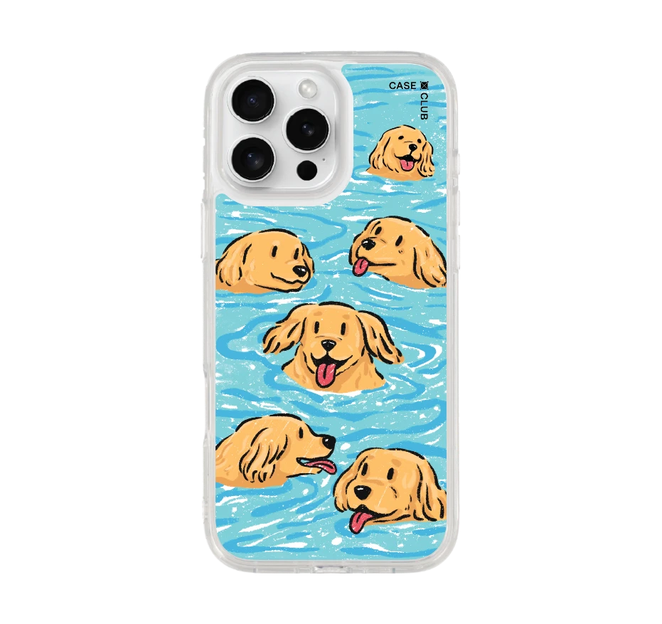 swimming golden retriever