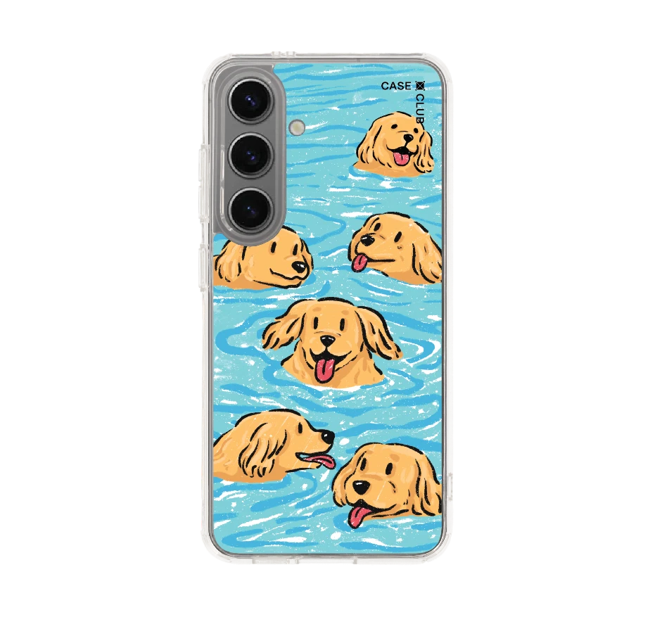 swimming golden retriever