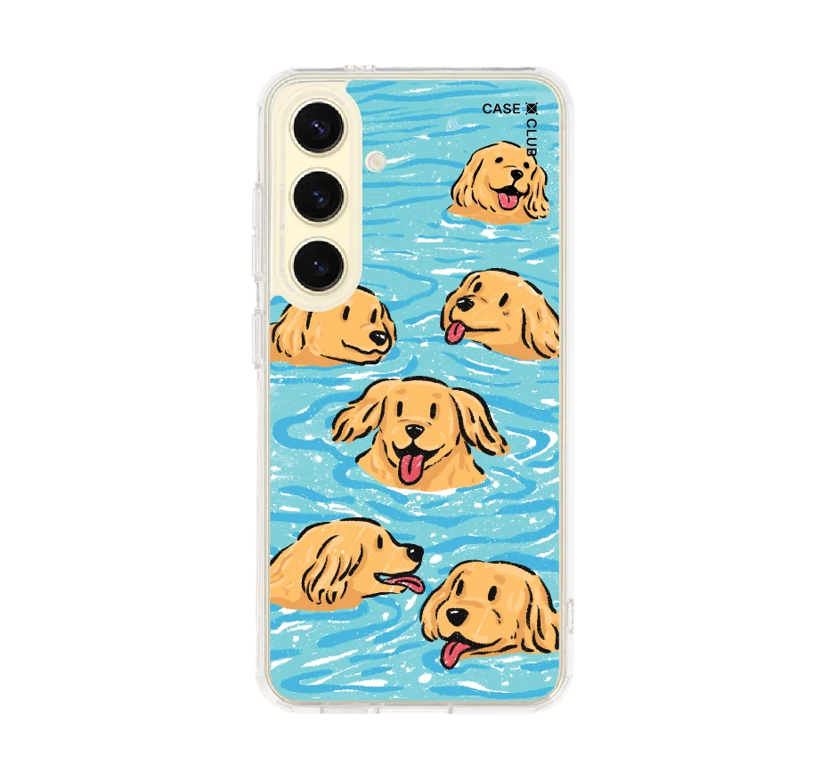 swimming golden retriever