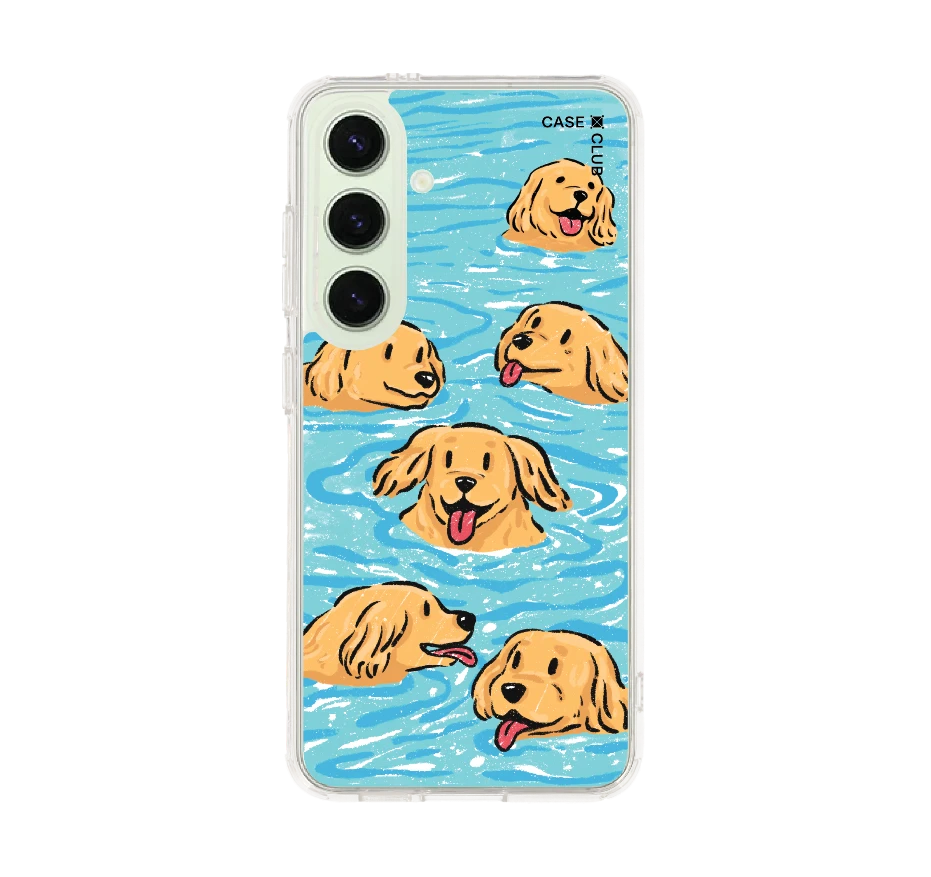 swimming golden retriever