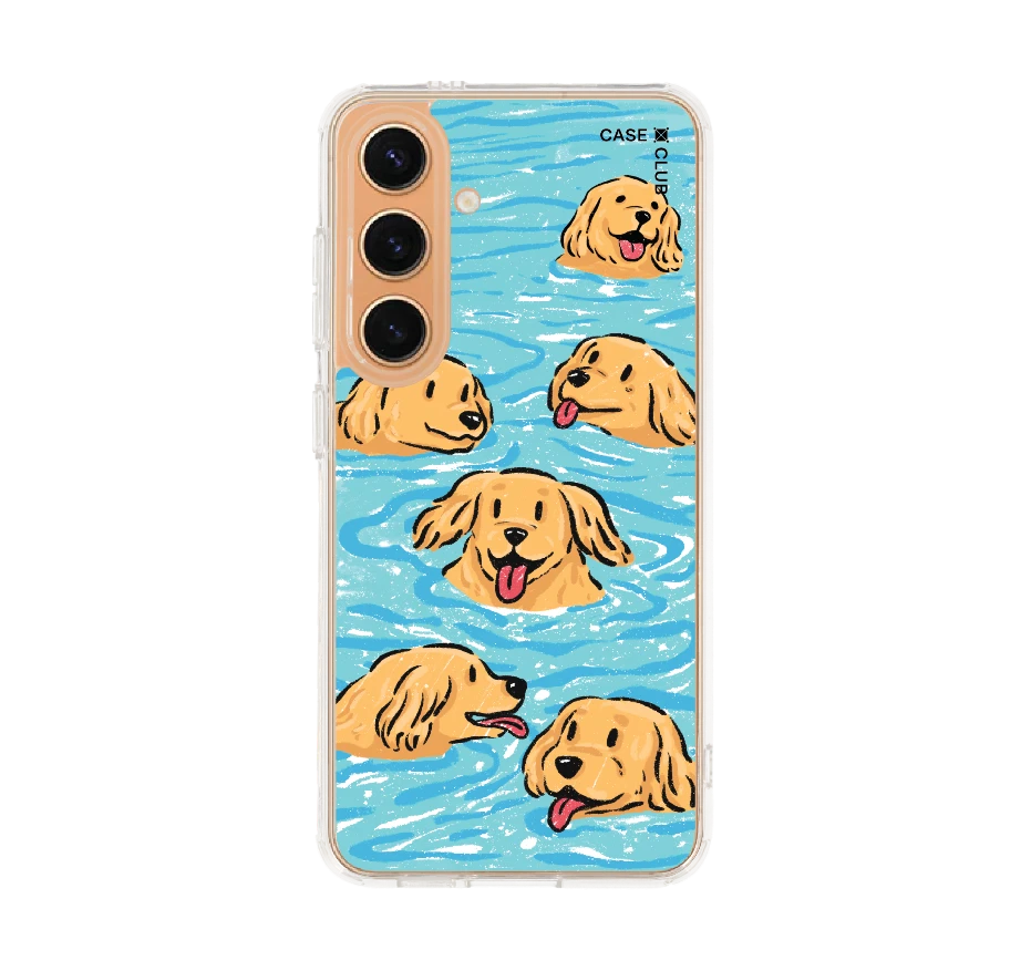 swimming golden retriever