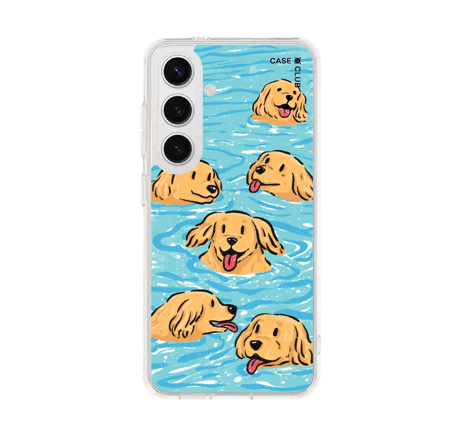 swimming golden retriever