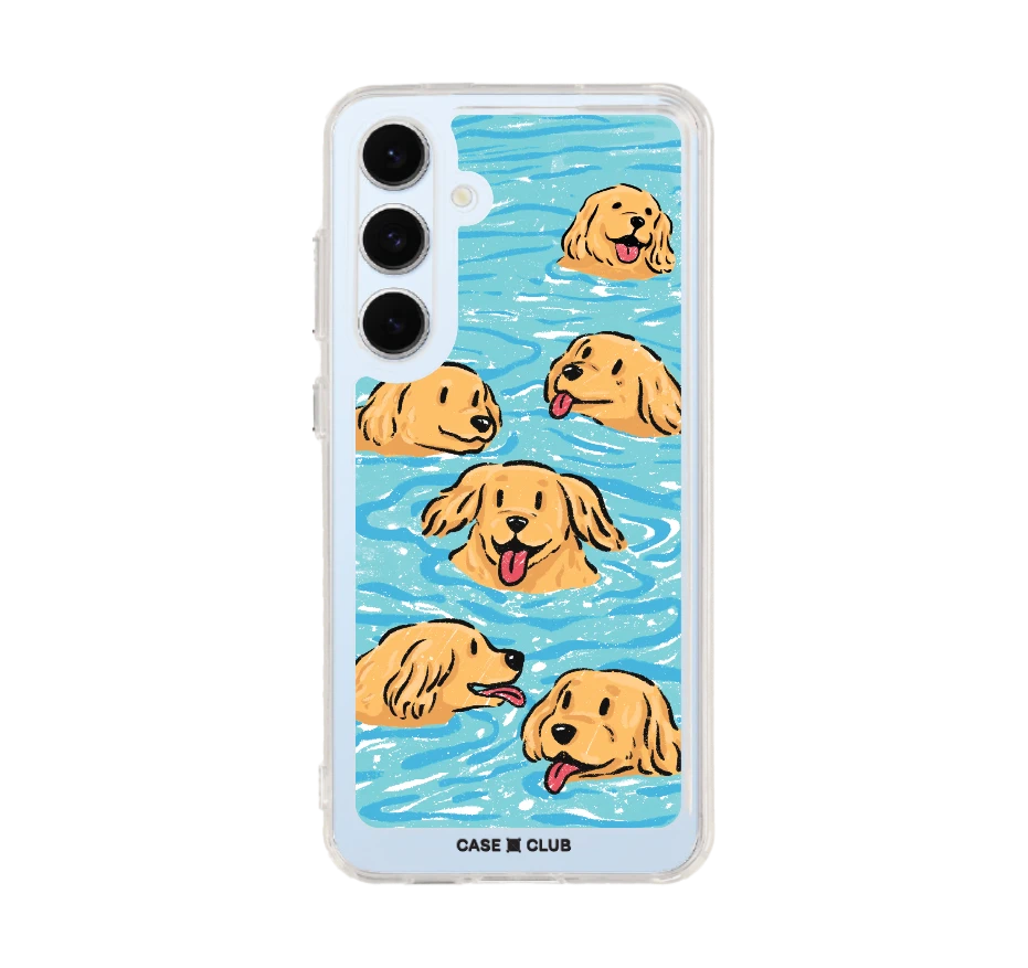 swimming golden retriever